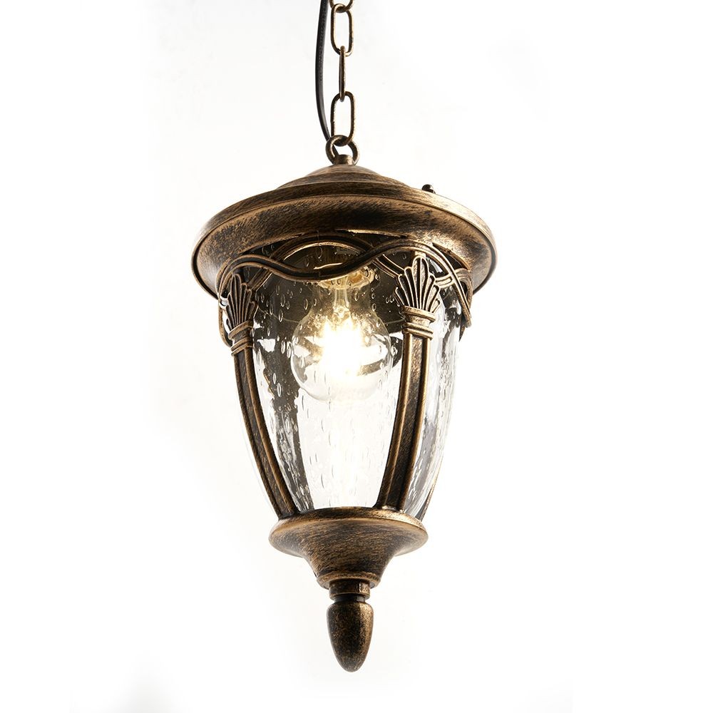 Уличные светильники на цепочке Светильник садово-парковый Feron PL685 на цепочке 60W 230V E27 черное золото 11694 