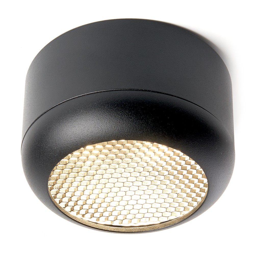 Светильники споты светодиодные Светильник спот потолочный Feron HL364 Barrel ECHO 12W GX53 чёрный с антибликовой сеточкой 48398 