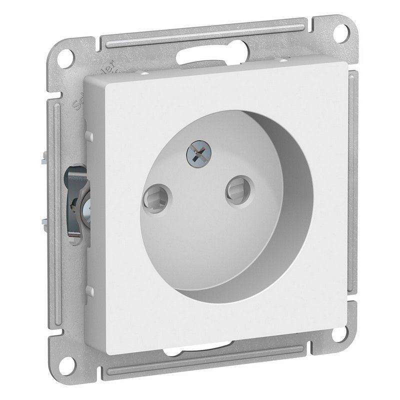 AtlasDesign Белый Розетка Systeme Electric AtlasDesign белый б/з со шторками, 16А, ATN000149
