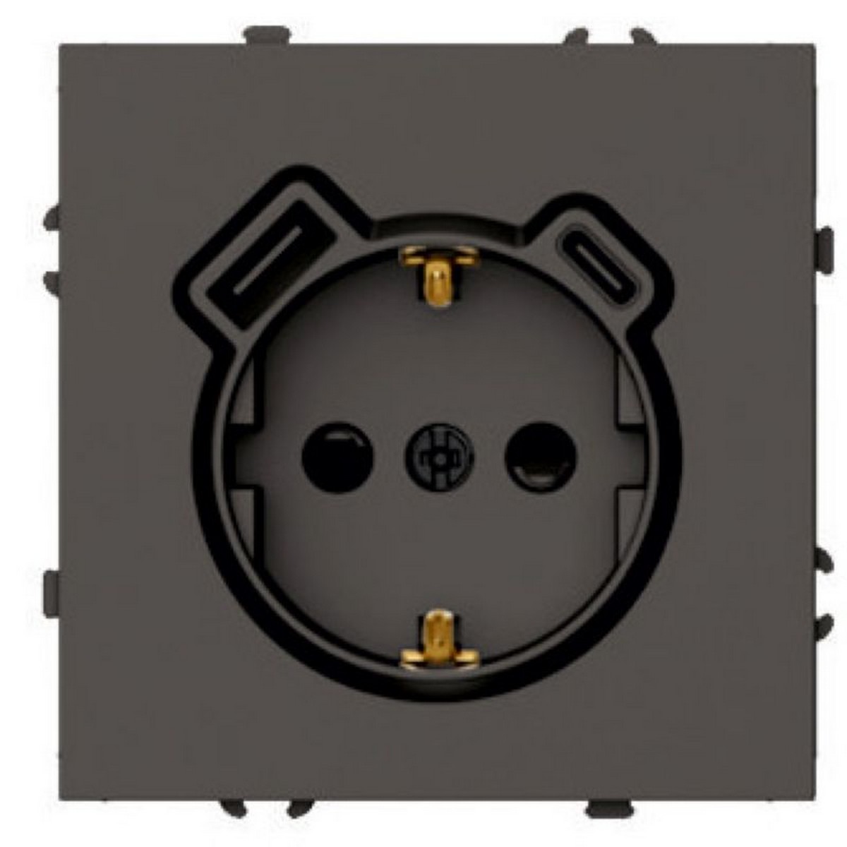 Эмили - Розетки и выключатели Stekker Розетка 1-местная з/ш с/з 16А + USB + Type C STEKKER Эмили RST16-5119-09 20W антрацит soft touch 50361