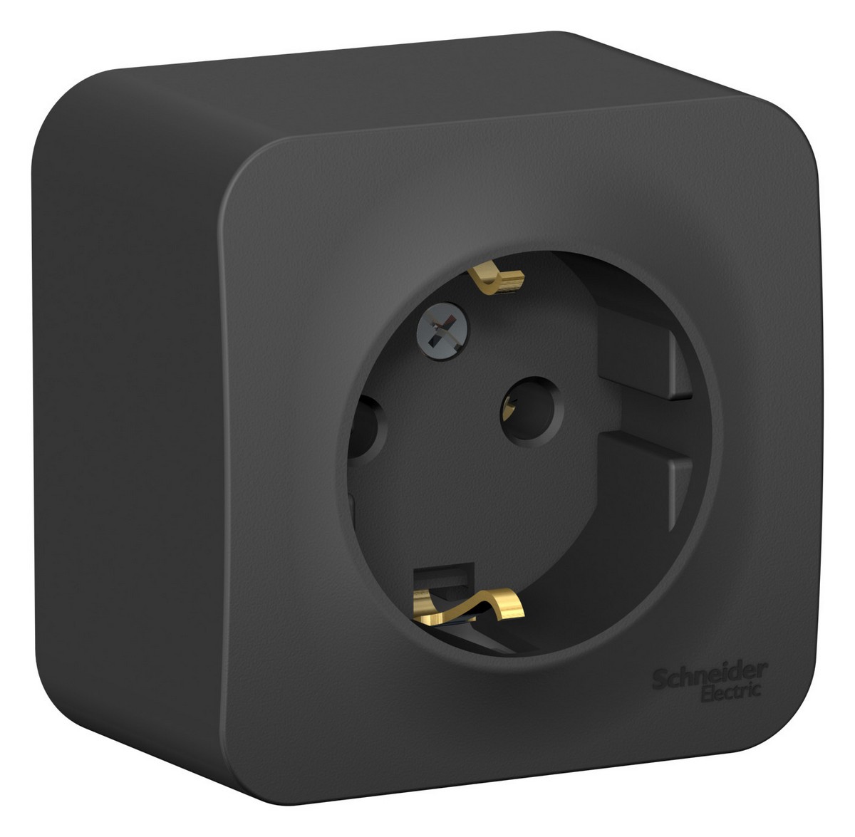 Blanca антрацит розетки и выключатели Розетка SE Blanca с/з Антрацит наружный без шторок BLNRA010106