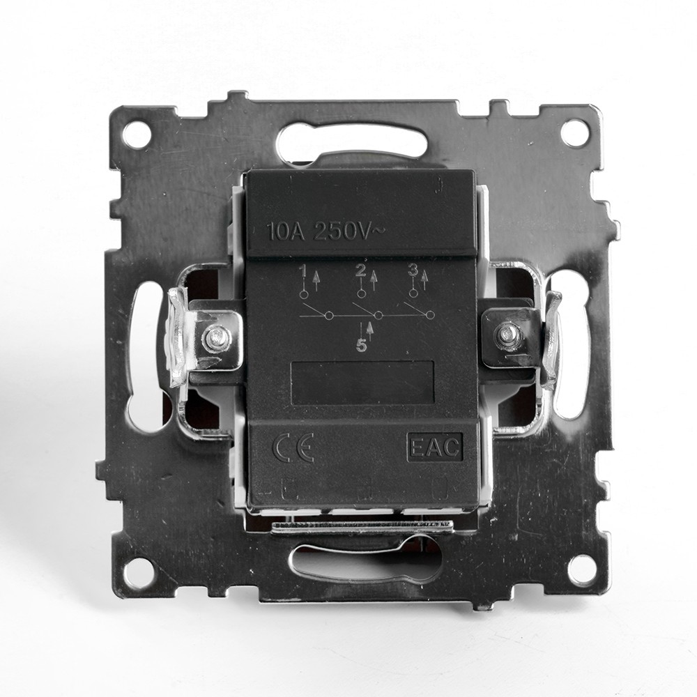 Катрин - Розетки и выключатели Stekker Выключатель 3-клавишный STEKKER GLS10-7108-04 250V 10А Катрин шоколад 49175