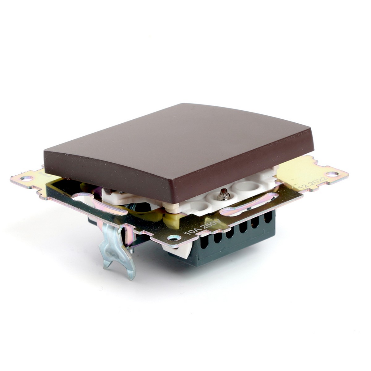 Катрин - Розетки и выключатели Stekker Переключатель 1-клавишный STEKKER GLS10-7105-04 250V 10А Катрин шоколад 49018