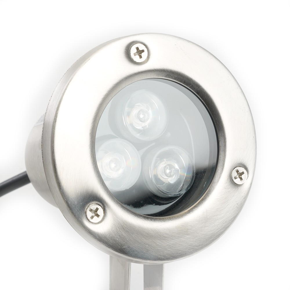 Светодиодные ландшафтные светильники Светодиодный прожектор подводный Feron LL-822 3W AC24V 6400K металлик IP68 48455 