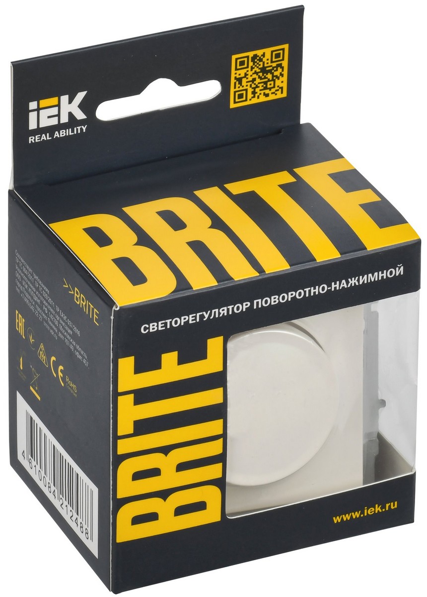 IEK Brite Жемчуг Светорегулятор IEK BRITE BASE Жемчуг пов-наж. 600Вт СС10-1-0-БрЖ BR-D20-0600-K36