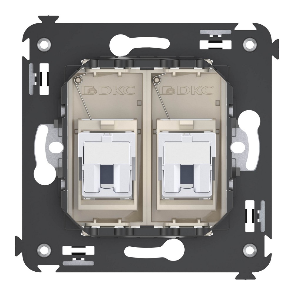DKC Avanti механизмы Ванильная дымка Телефонная розетка DKC Avanti RJ-12 в стену двойная "Ванильная дымка" 4405314