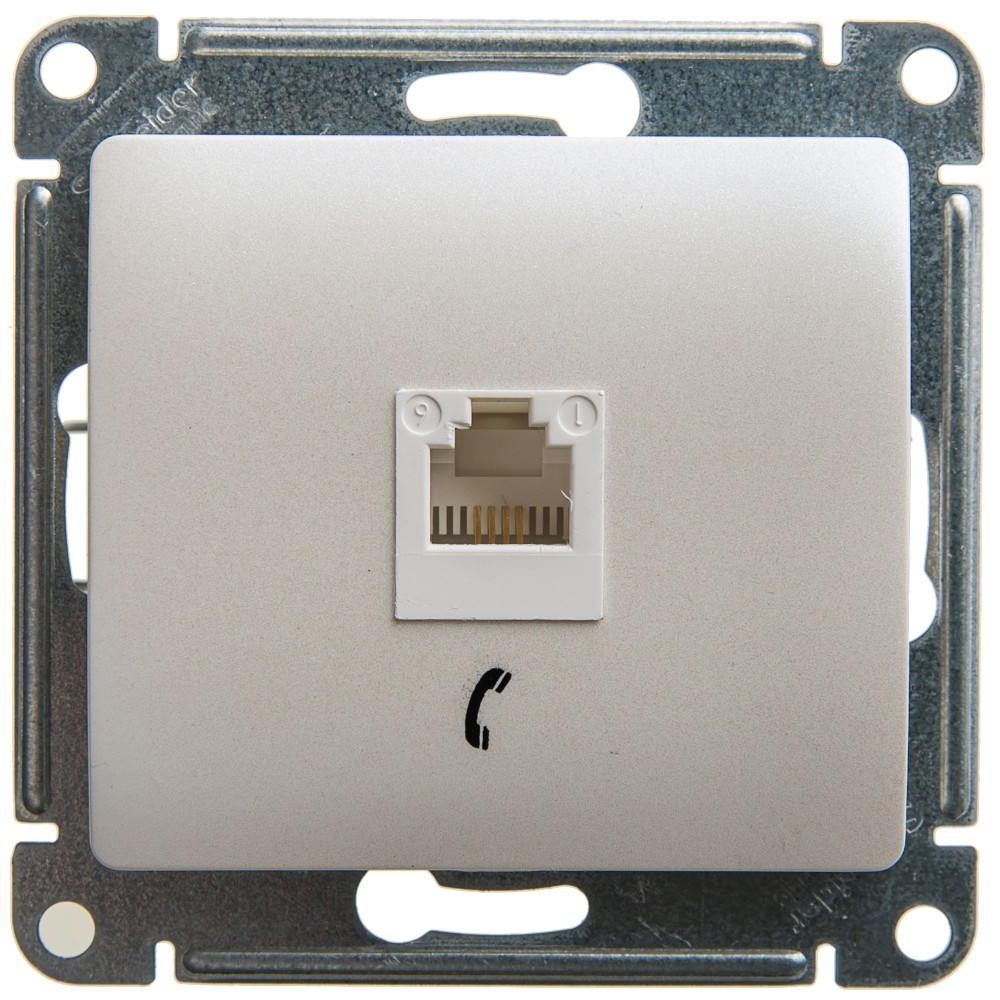 Glossa Перламутр Розетка телефонная Systeme Electric Glossa Перламутр RJ11 механизм GSL000681T