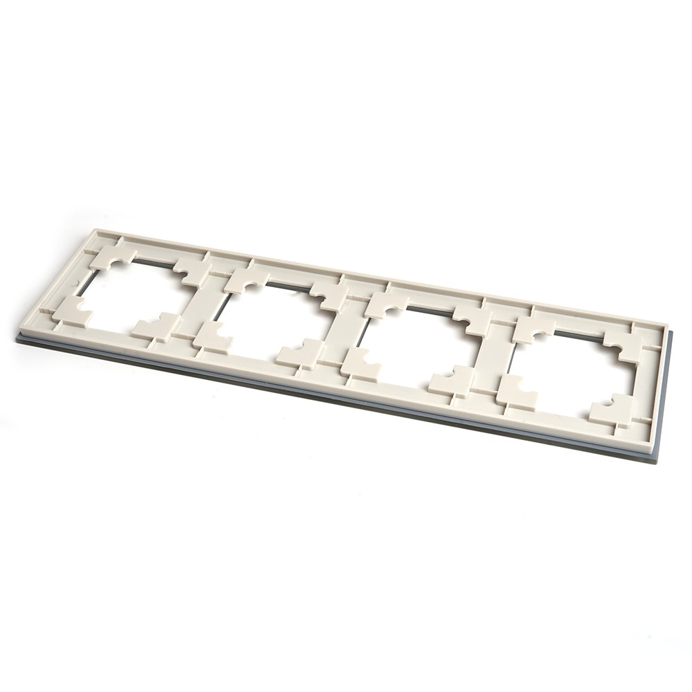 Катрин - Розетки и выключатели Stekker Рамка 4-местная стекло STEKKER GFR00-7004-07 серия Катрин дымчатый 49037