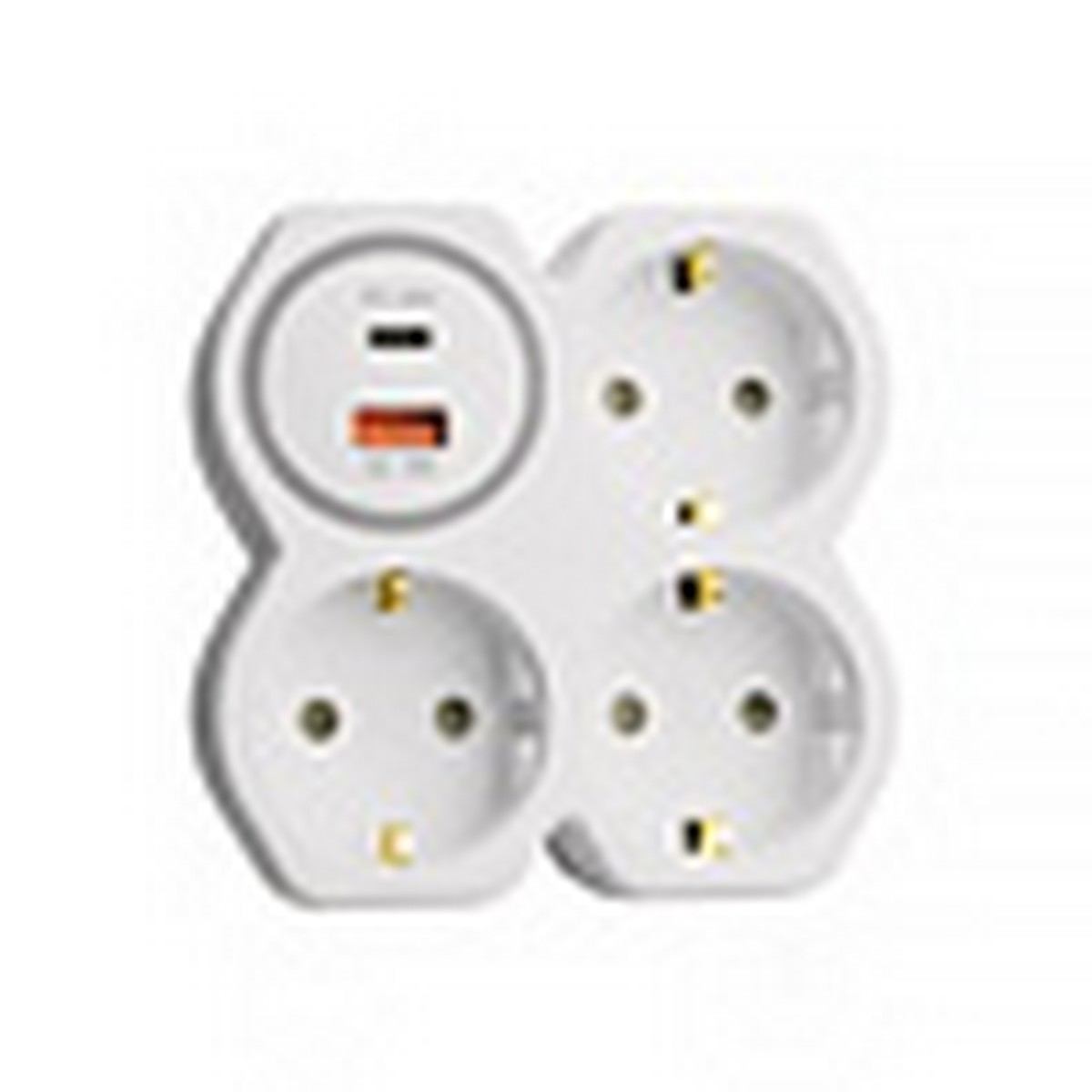 Колодки и удлинители, тройники Разветвитель сетевой на 3 выхода с/з STEKKER USB A+Type C белый/серый ADP16-17-20 50110 