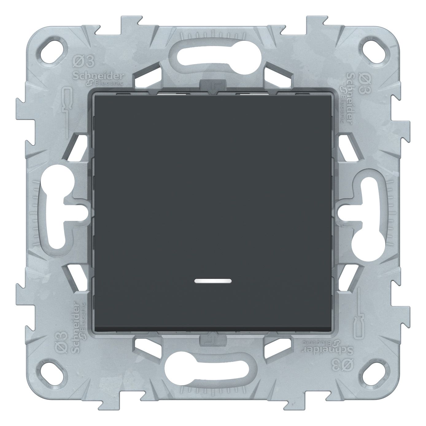 Розетки и выключатели Unica NEW антрацит Переключатель 1-клавишный Unica New Антрацит перекрестный с подсветкой NU520554N