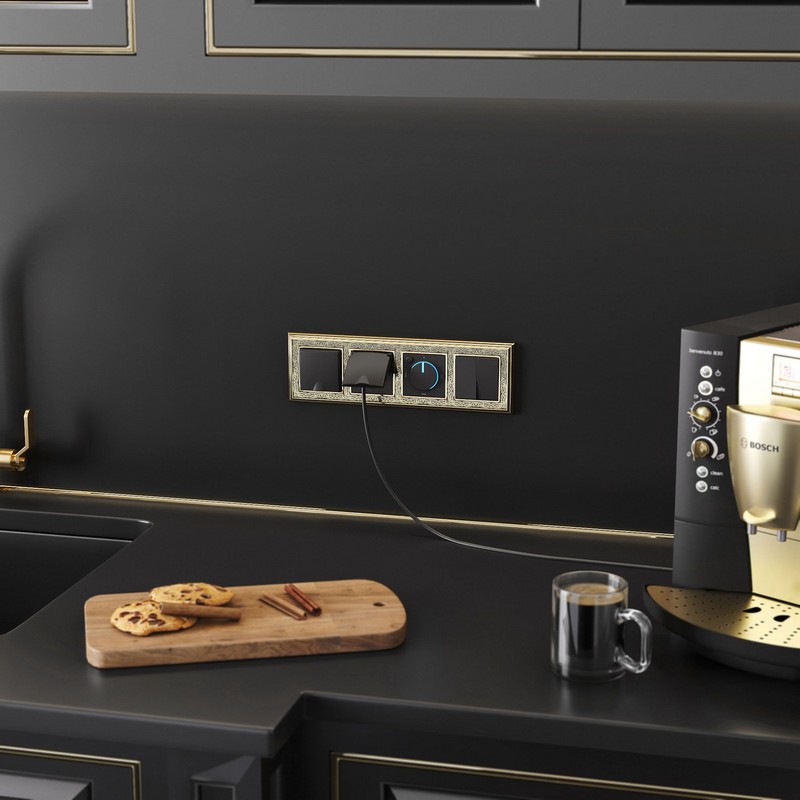 Werkel Черный матовый механизмы Выключатель Werkel двухклавишный черный матовый W1120008