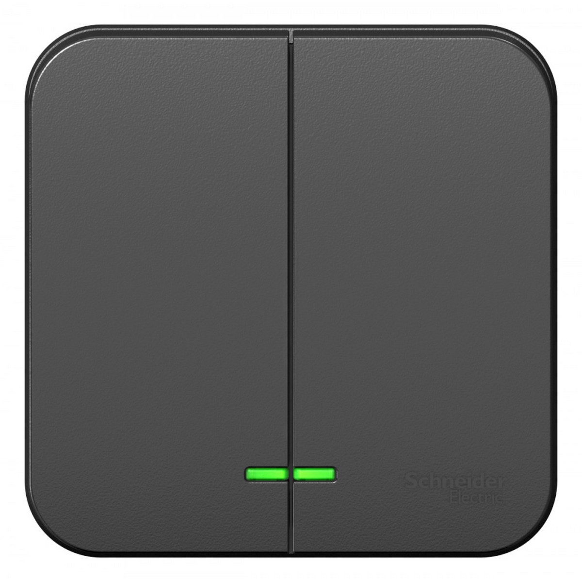 Blanca антрацит розетки и выключатели Выключатель SE Blanca 2-клавишный Антрацит наружный с подсветкой BLNVA105106