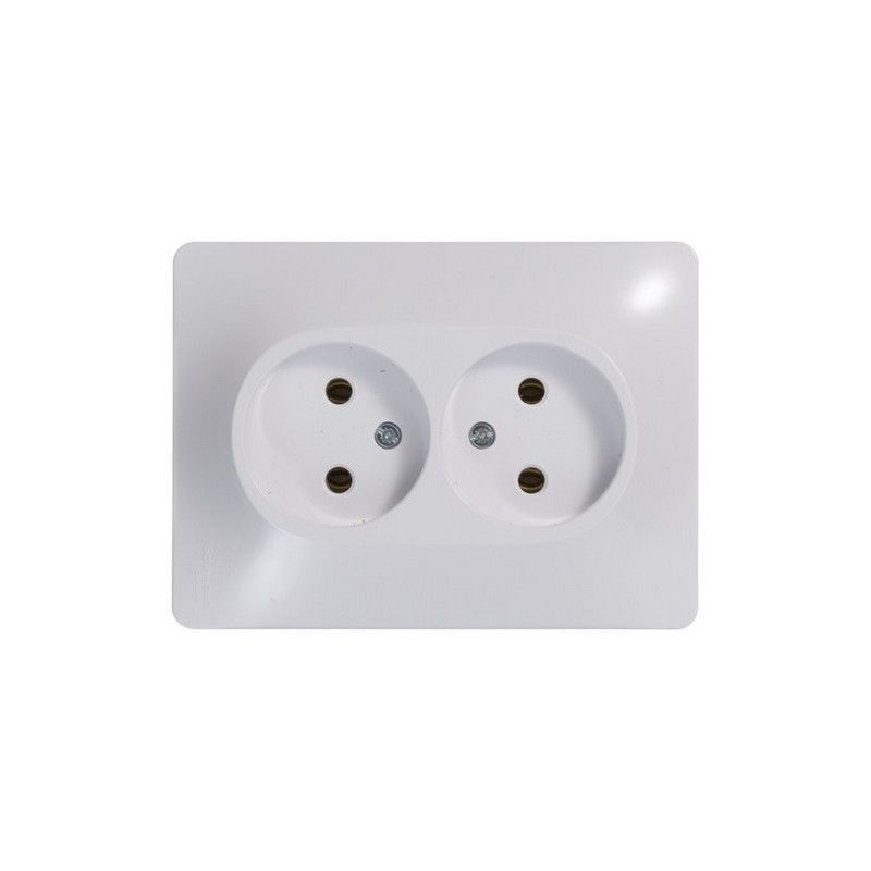 Glossa Белый Розетка Systeme Electric Glossa Белый 2-я без заземления (в сборе с рамкой) GSL000120