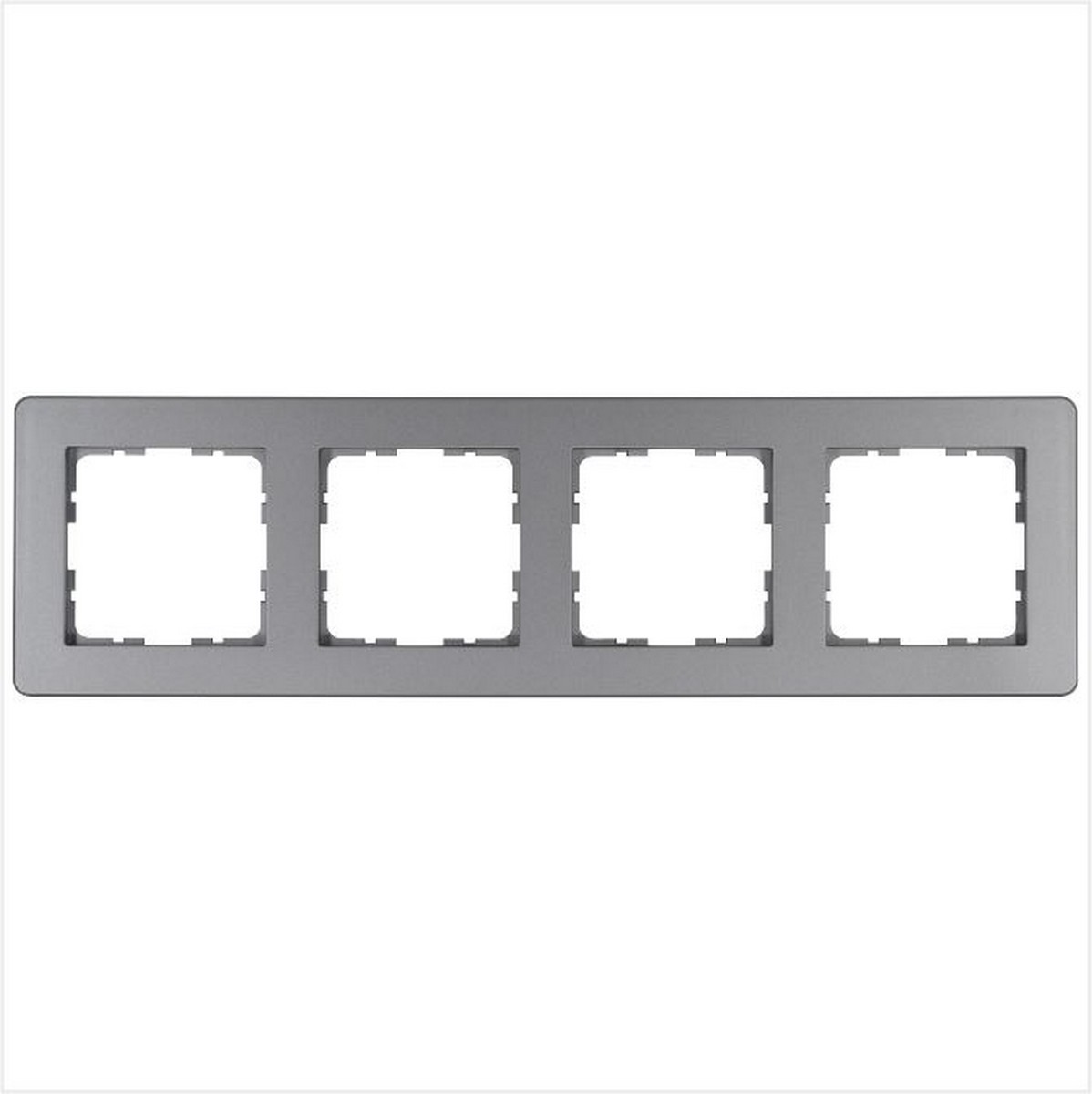 JASMART G - розетки и выключатели Рамка JASMART G-Flex 4-постовая Алюминий G1104S