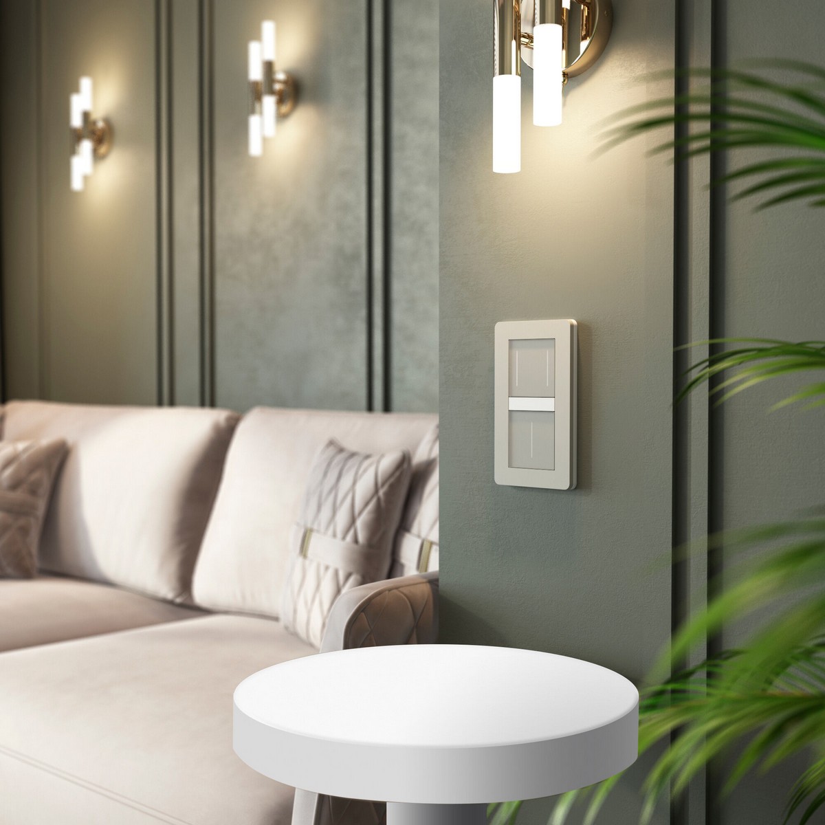 Werkel дымчатый Сенсорный Выключатель Werkel двухклавишный с подсветкой (дымчатый) W4522014