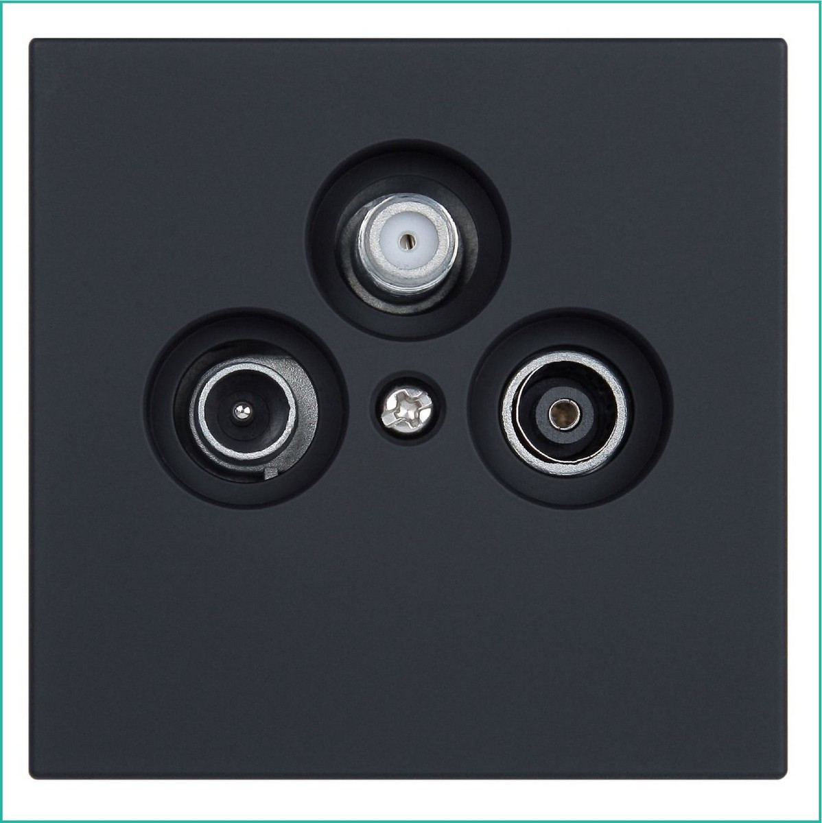 JASMART FD - розетки и выключатели Розетка TV+FM+SAT JASMART FD Φ9.5mm проходная Никель 6207NI