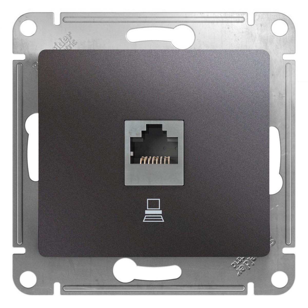 Glossa Графит Розетка компьютерная Systeme Electric Glossa Графит RJ45 кат.5E GSL001381K