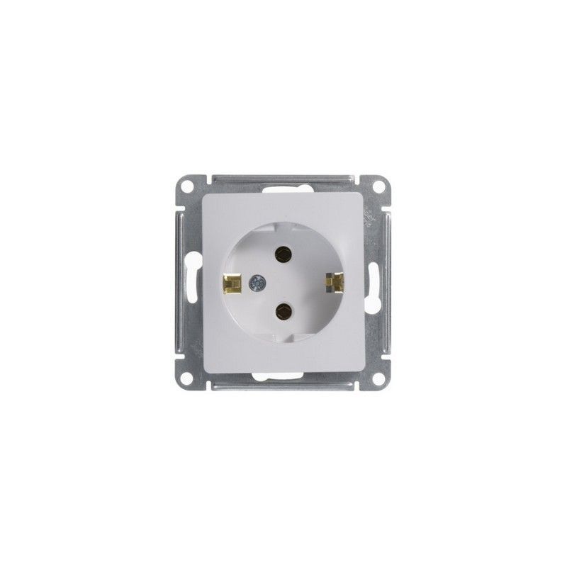 Glossa Белый Розетка Systeme Electric Glossa Белый с заземлением GSL000143
