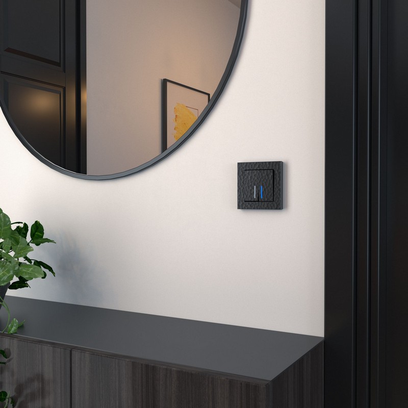 Werkel Черный Hammer механизмы Выключатель Werkel двухклавишный с подсветкой (hammer черный) W1220108