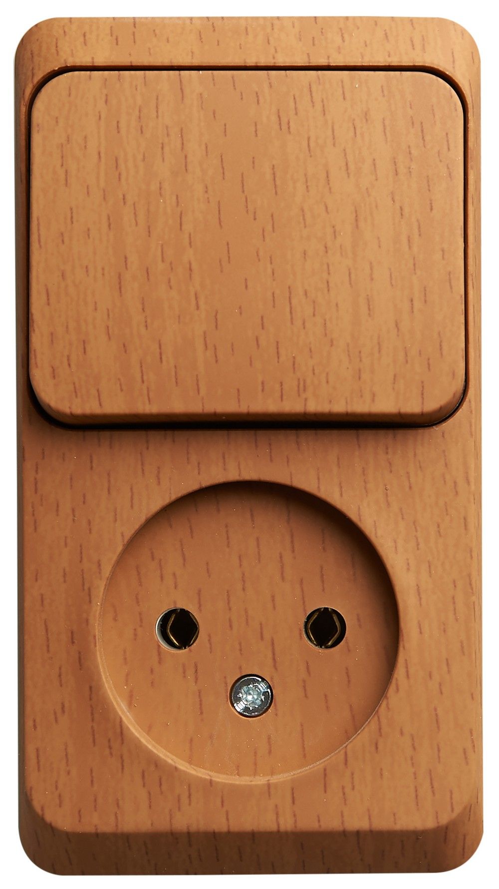 Этюд Дача Блок Этюд Розетка б/з + выключатель 1-клавишный наружный Бук BPA16-204T