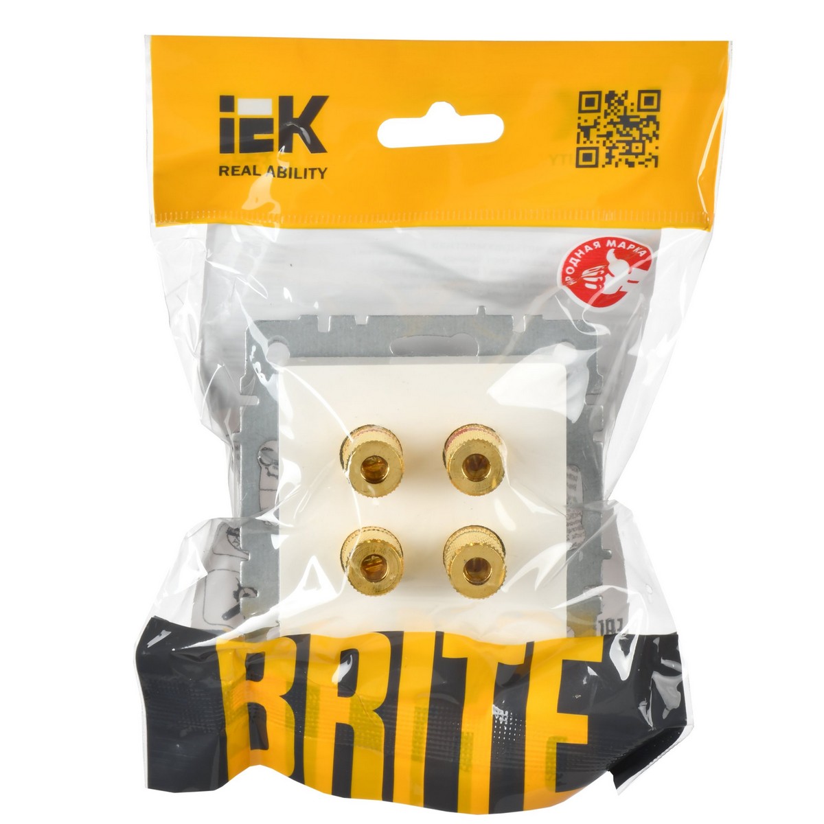 IEK Brite Белый Аудиорозетка IEK BRITE 4-местная РА10-БрБ белый BR-S40-K01