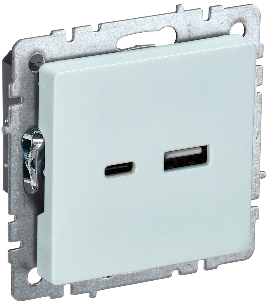 IEK Brite Жемчуг Розетка IEK BRITE USB A+C 18Вт РЮ11-1-БрЖ жемчужный BR-U22-018-K36
