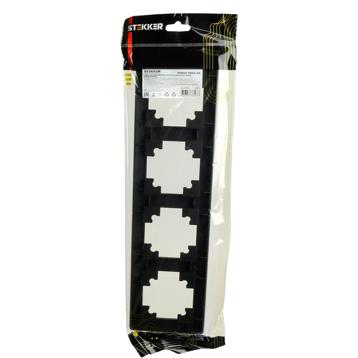 Катрин - Розетки и выключатели Stekker Рамка STEKKER 4-местная Катрин стекло черный PFR00-7004-05 39815