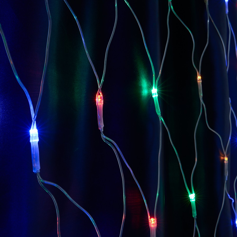 Светодиодная гирлянда Feron CL70 сеть 15х15м + 1.5м 230V мультиколор c питанием от сети прозрачный шнур 32354