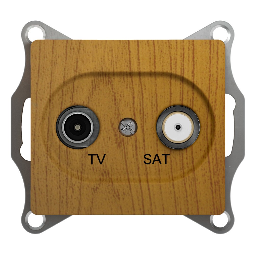 Glossa Дуб Розетка TV-SAT Systeme Electric Glossa Дерево Дуб одиночная 1DB GSL000597