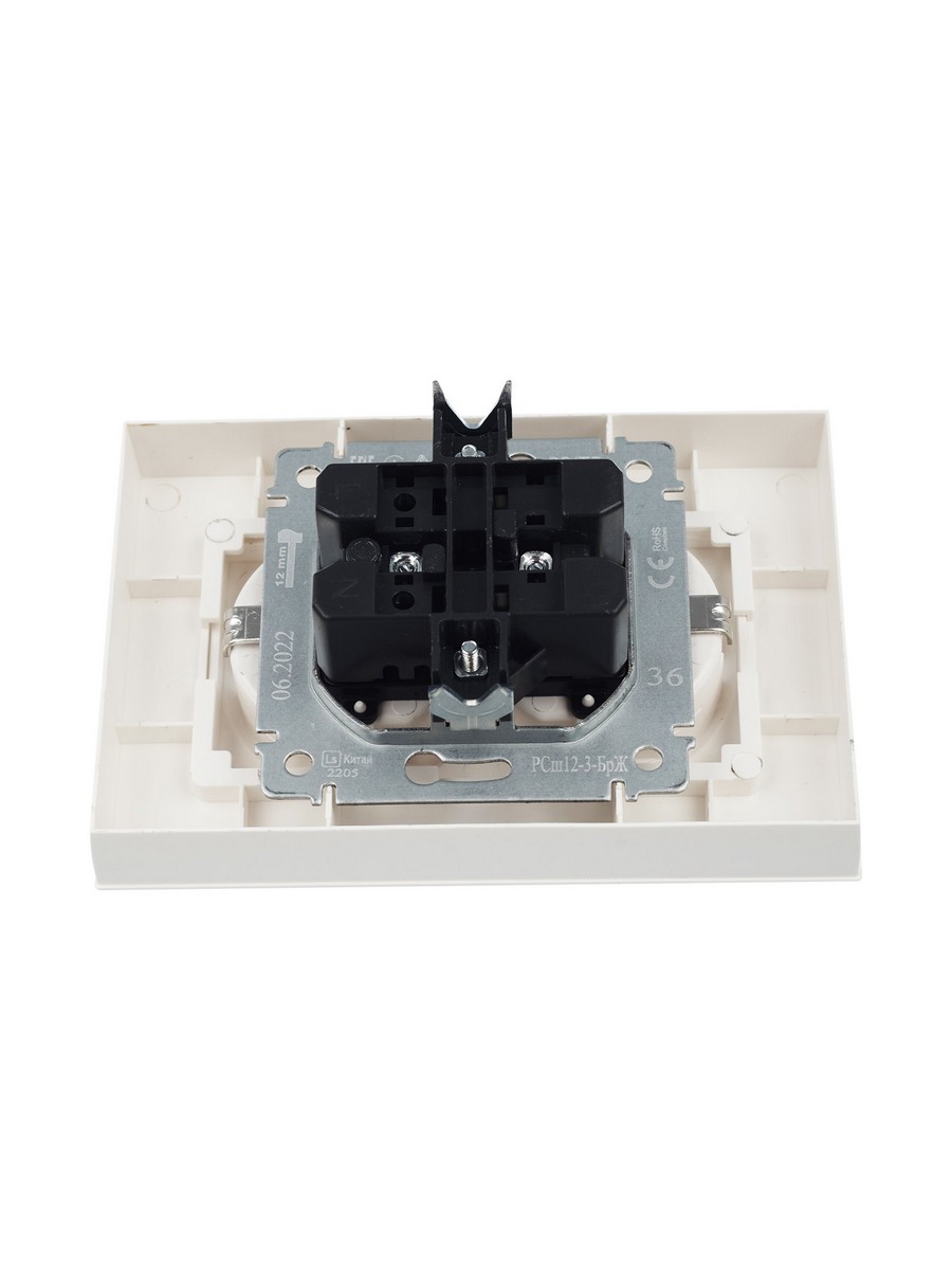 IEK Brite Жемчуг Розетка IEK BRITE 2-ая с/з с шторками 16А в сборе РСш12-3-БрЖ жемчуг BR-R24-16-K36-F