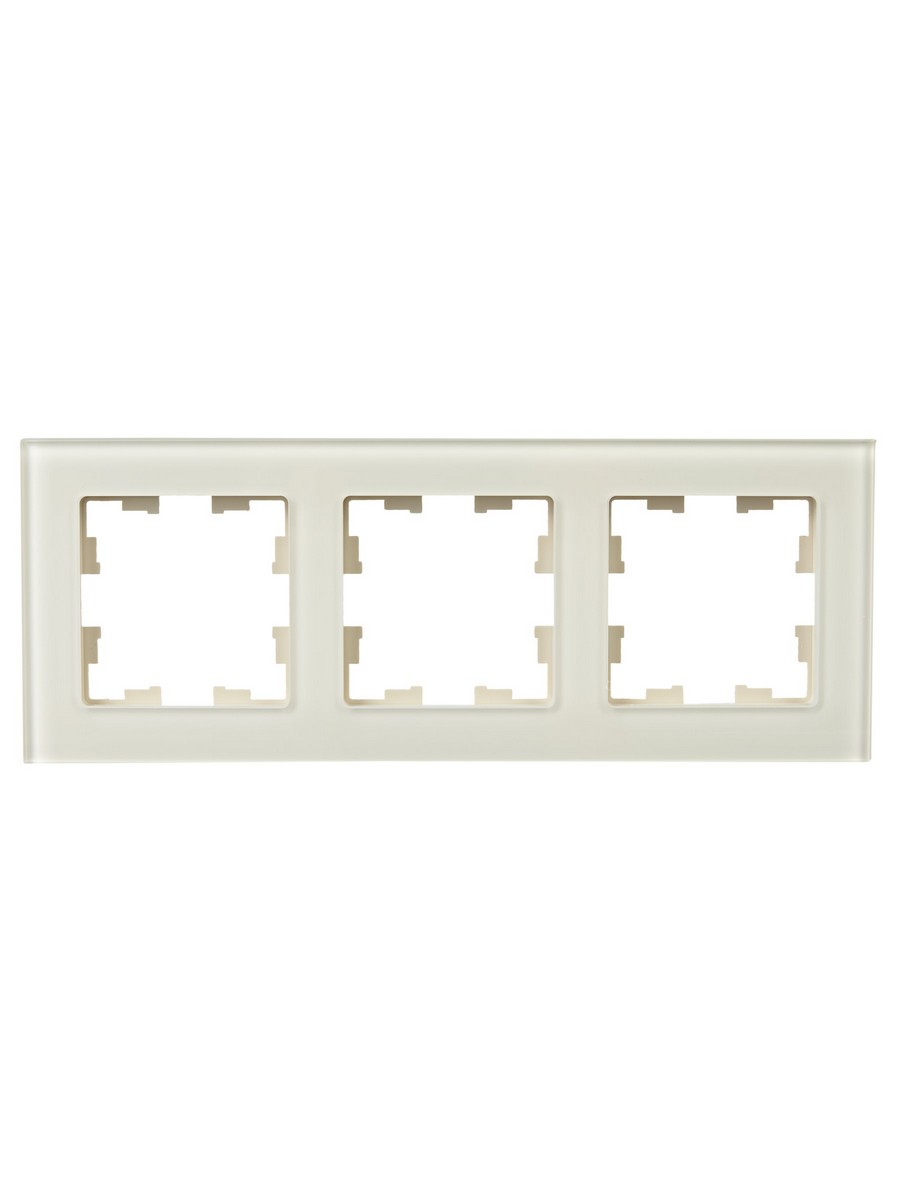 IEK Brite Рамки Рамка IEK BRITE 3-местная РУ-3-2-БрВа стекло ванильный BR-M32-G-K10