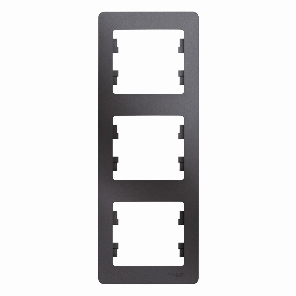 Glossa Графит Рамка Systeme Electric Glossa Графит 3-ая вертикальная GSL001307