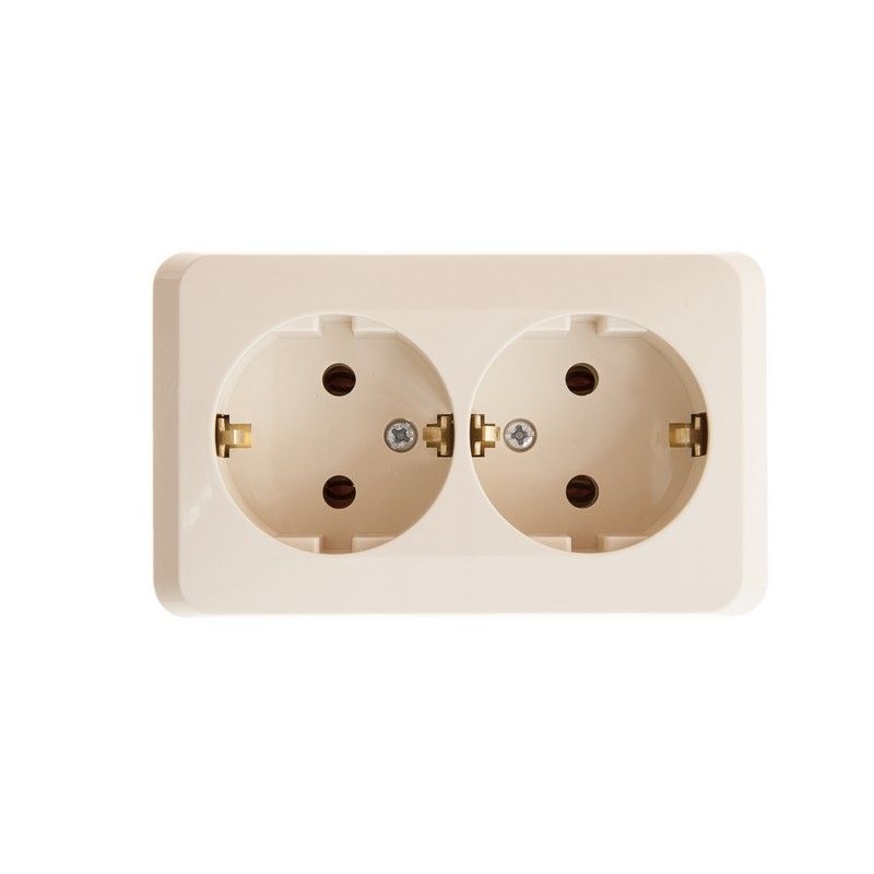 Этюд Кремовый Розетка 2-ая Systeme Electric Этюд наружный Бежевый с/з без шторок PA16-007K