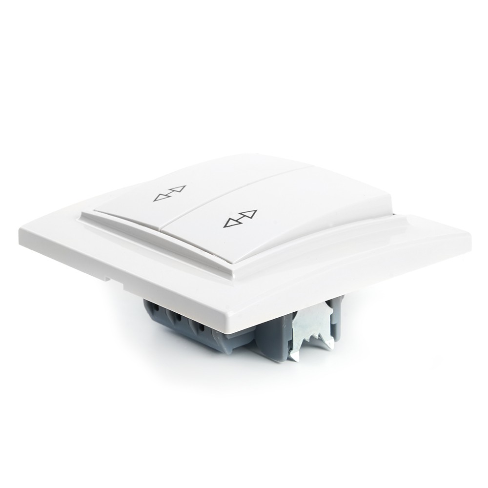 Эрна - Розетки и выключатели Stekker Переключатель 2-клавишный STEKKER PSW10-9005-01 10А Эрна белый с рамкой 39919