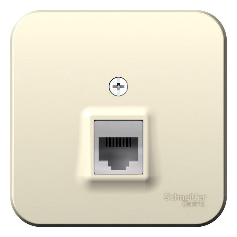 Blanca молочные розетки и выключатели Розетка SE Blanca ТЛФ Молочная наружный RJ11 изолир. пластина BLNIA011002