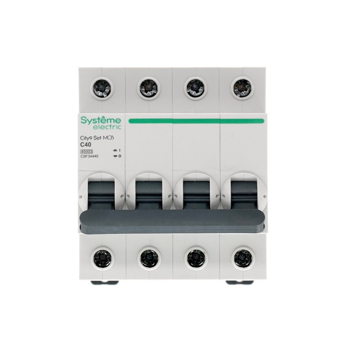 4 полюсные (четырехполюсные) Автоматический выключатель Systeme Electric City9 Set (АВ) С 40А 4P 4.5kA C9F34440 
