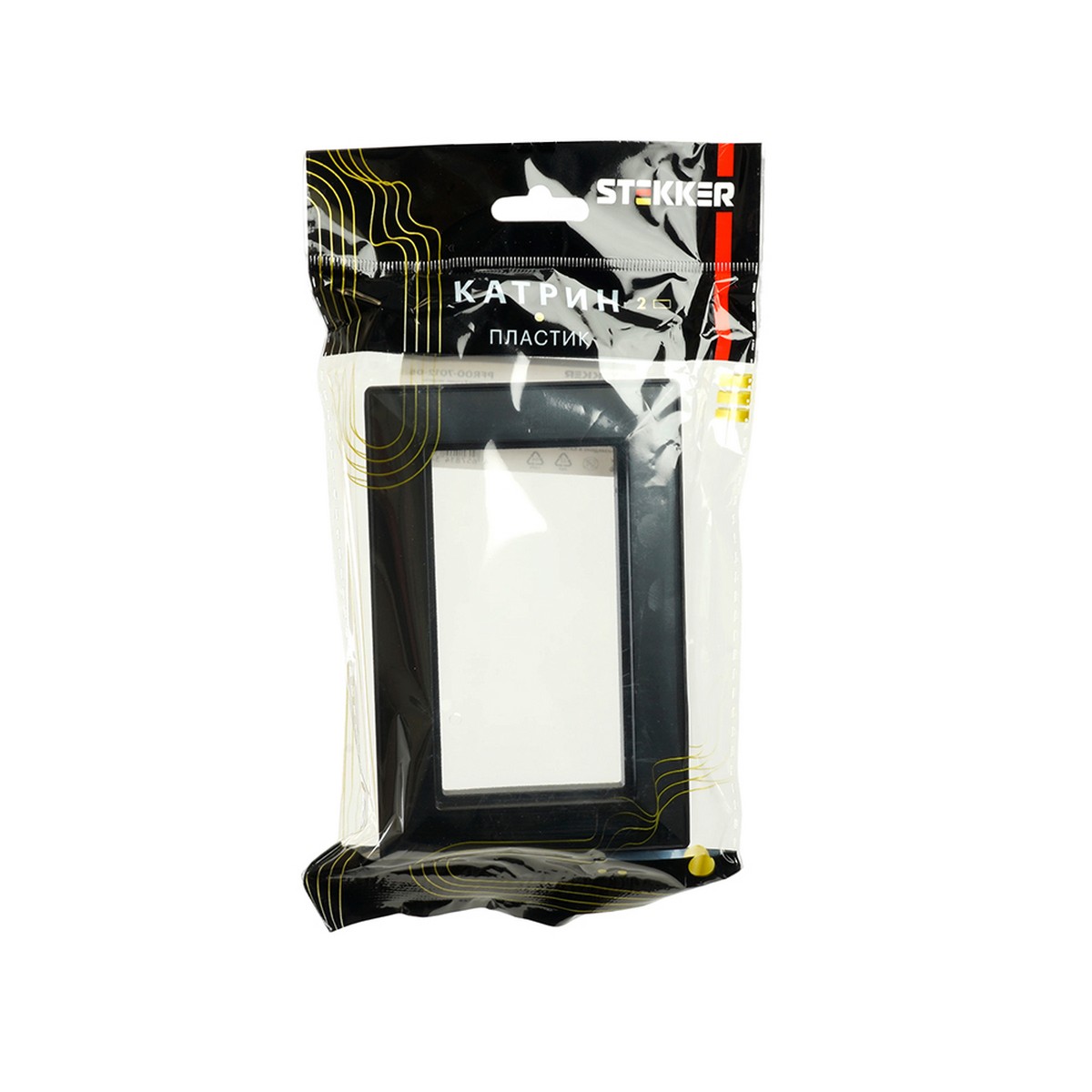 Катрин - Розетки и выключатели Stekker Рамка 2-местная (без перемычки) пластик STEKKER PFR00-7012-05 Катрин черный 50046