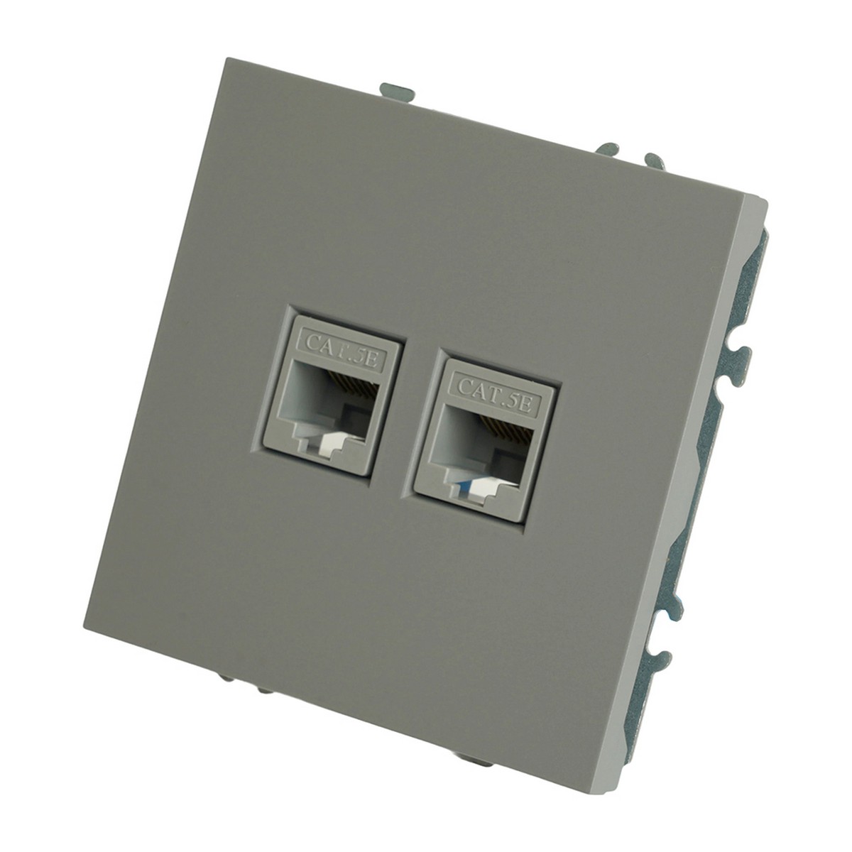 Эмили - Розетки и выключатели Stekker Розетка компьютерная 2-ая RJ-45 STEKKER Эмили RST00-5111-10 платиново-серый soft touch 49952