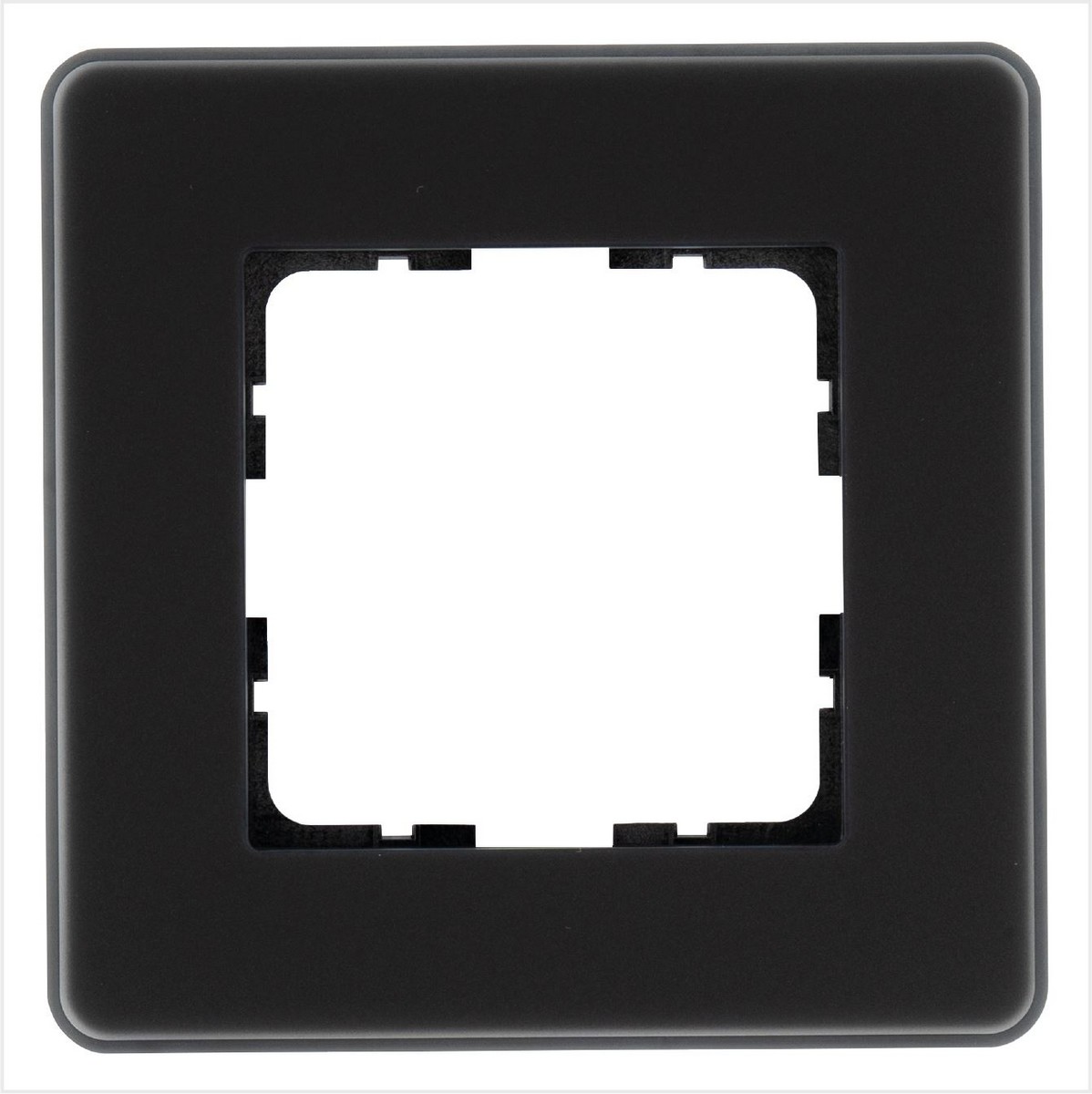 JASMART G - розетки и выключатели Рамка JASMART 1-постовая стекло матовое Black Glass G1001GB-RM