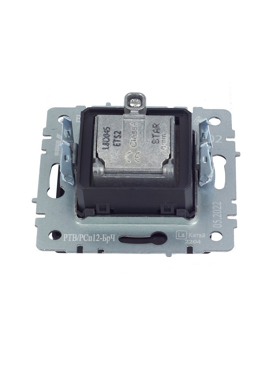 IEK Brite Черный Розетка IEK BRITE двойная TV+SAT РТВ/РСп12-БрЧ черный BR-AF20-O-K02