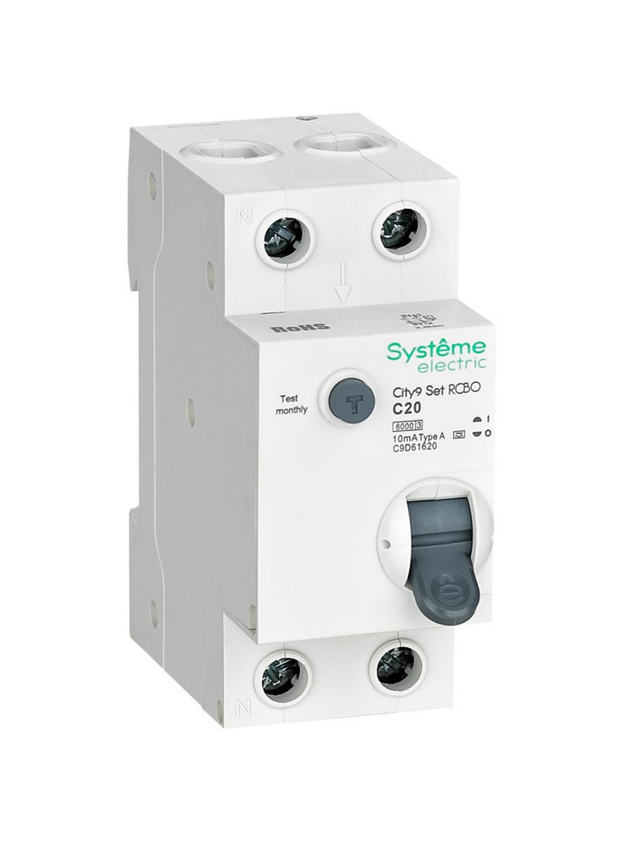 Schneider Electric Авт. выкл. диф. тока Systeme Electric City9 Set (АВДТ) 1P+N С 20А 6kA 10мА Тип-A C9D61620 