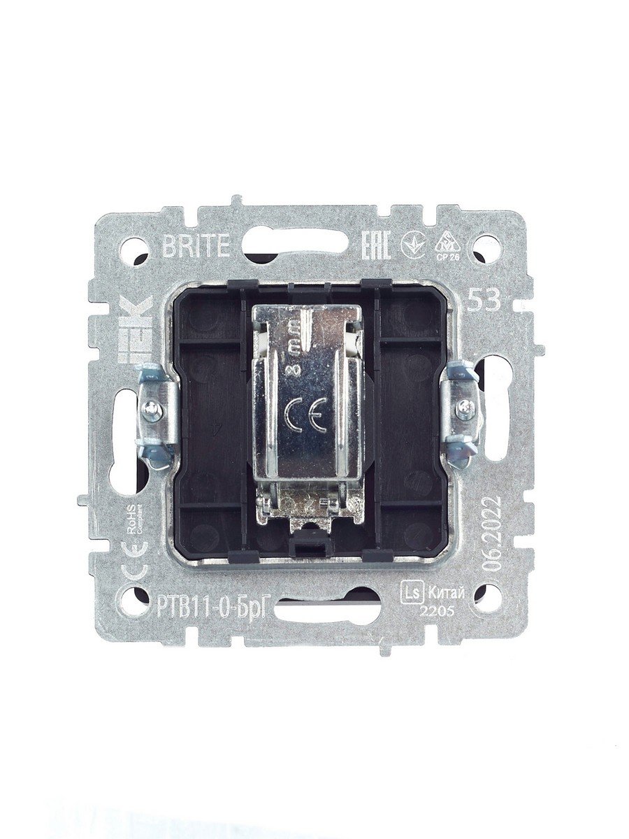 IEK Brite Графит Розетка IEK BRITE TV оконечная РТВ11-0-БрГ графит BR-A10-O-K53