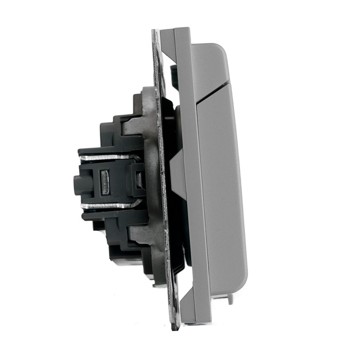 Эмили - Розетки и выключатели Stekker Розетка 1-ая с крышкой с защ. штор б/з STEKKER Эмили RST16-5113-10 платиново-серый soft touch 49956