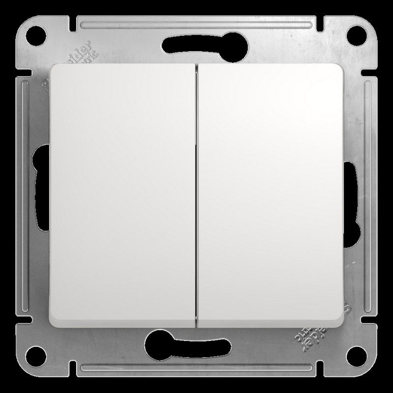 Glossa Белый Переключатель Systeme Electric Glossa Белый 2-клавишный, сх.6 GSL000165