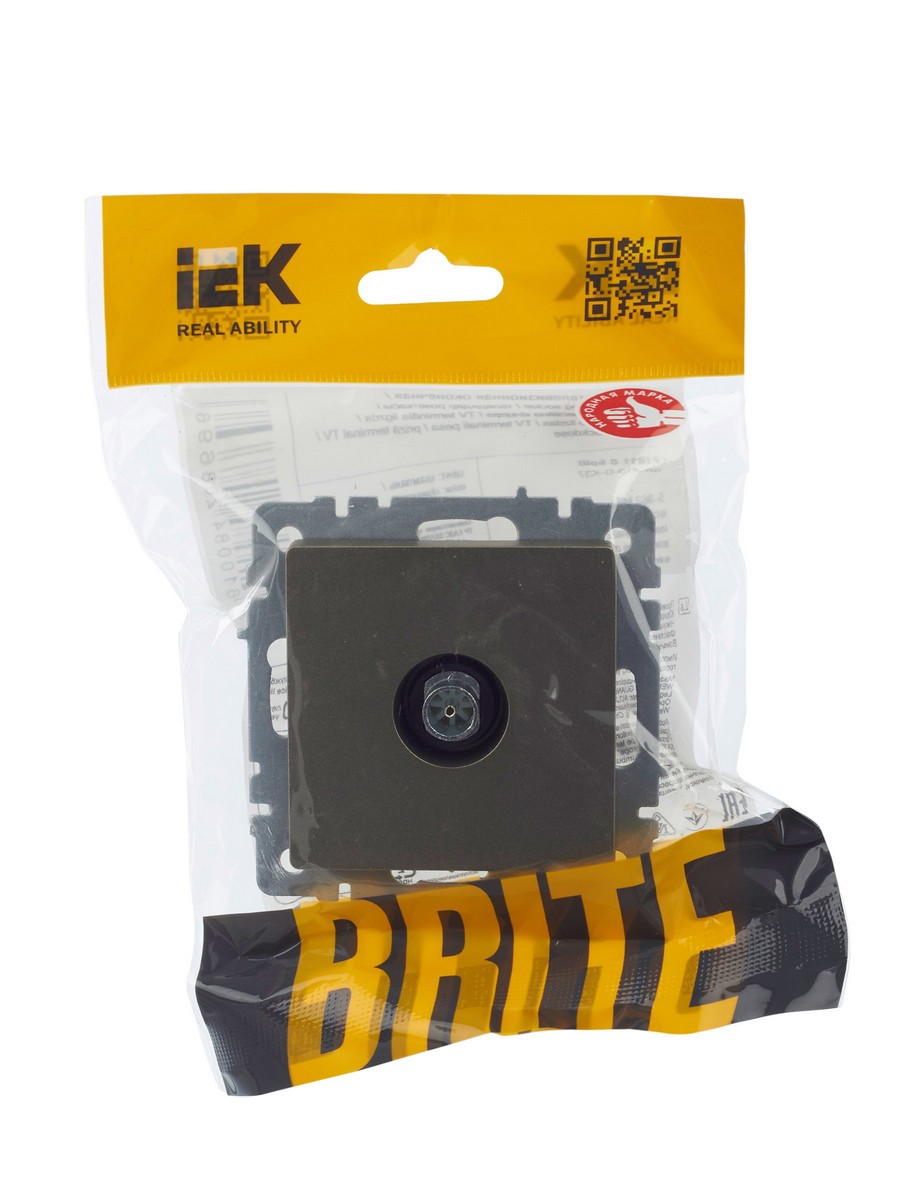IEK Brite Шампань Розетка IEK BRITE TV оконечная РТВ11-0-БрШ шампань BR-A10-O-K37