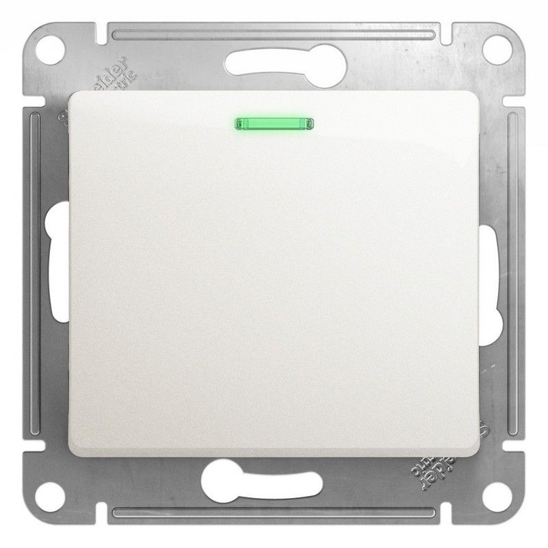 Glossa Перламутр Выключатель Systeme Electric Glossa Перламутр 1-клавишный с подсветкой GSL000613