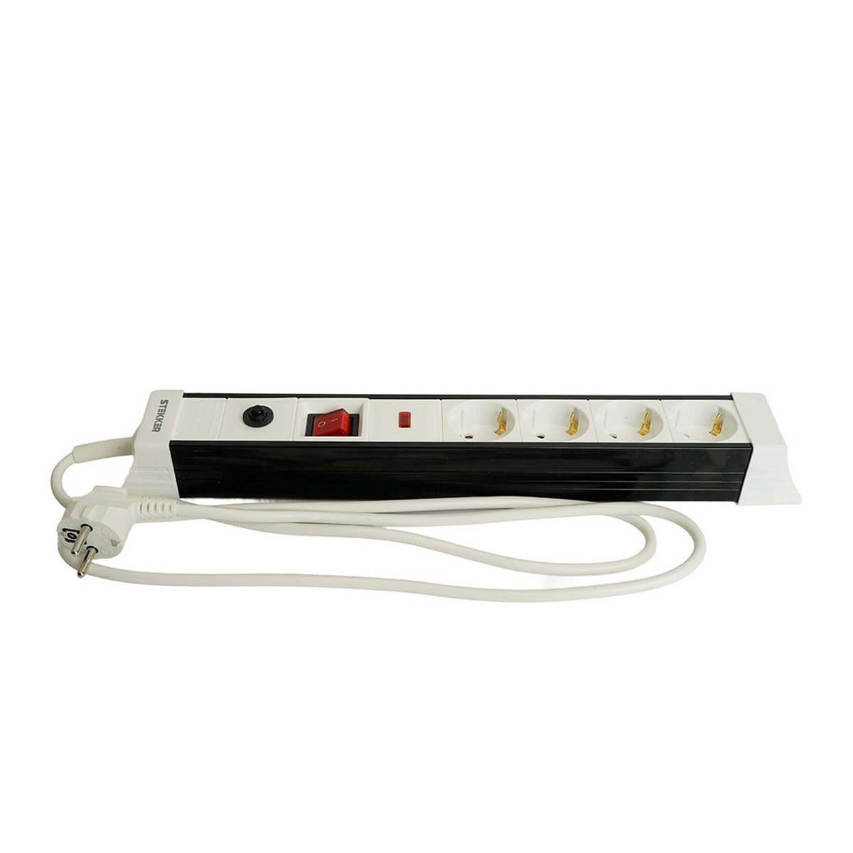 Колодки и удлинители, тройники Сетевой фильтр 4-местный с/з STEKKER HM22-41-03 3 м Techno белый 50148 