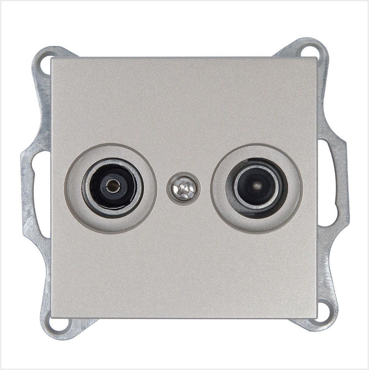 JASMART G - розетки и выключатели Розетка JASMART TV+FM оконечная шампань G6204CH