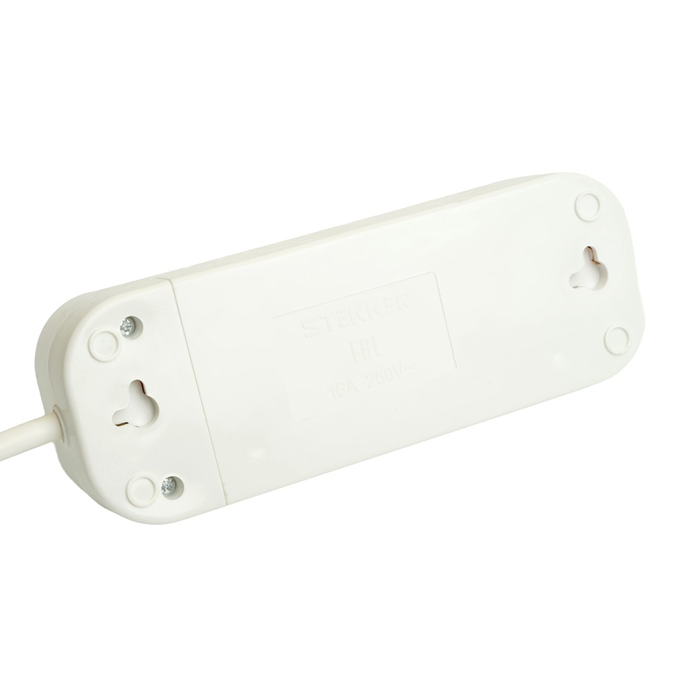 Колодки и удлинители, тройники Удлинитель STEKKER трехместный с/з HM06-31-05 5м Home (У10-002) белый 49349 