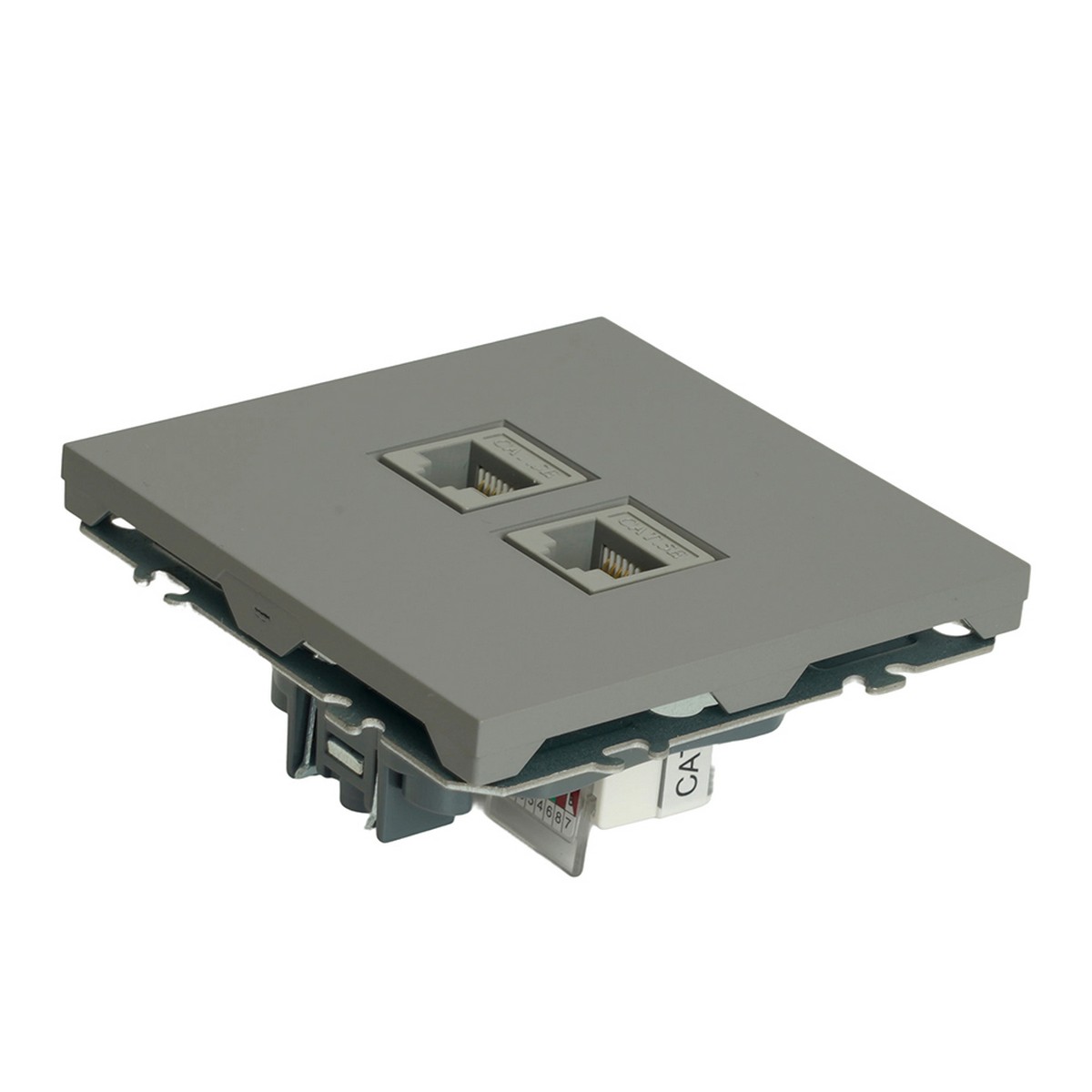 Эмили - Розетки и выключатели Stekker Розетка компьютерная 2-ая RJ-45 STEKKER Эмили RST00-5111-10 платиново-серый soft touch 49952